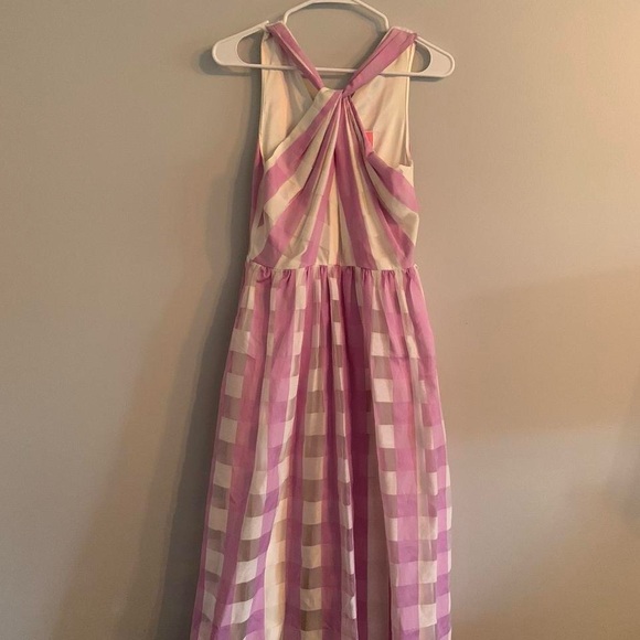 Pink and White Gingham Halter Dress - Picture 3 of 7